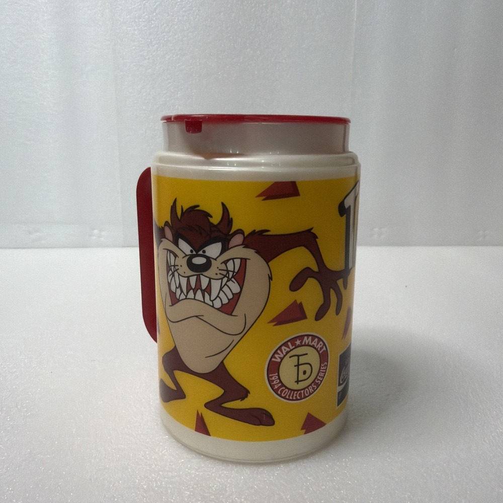 Vtg 1994 Walmart Coke Taz Tasmanian Devil Plastic Mug Cup Collector's Series
